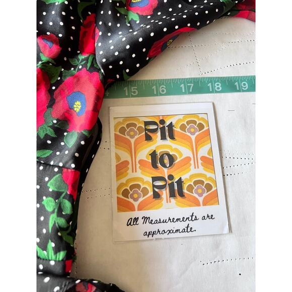 Free People Womens Morning Light Black Polka Dot Babydoll Dress Sz 0 Floral - Picture 8 of 10